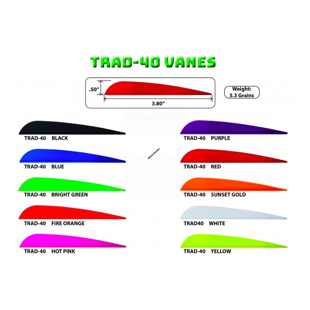 AAE Arizona Trad-40 Vanes - 3.8" 1 AAE Arizona Trad-40 Vanes - 3.8"